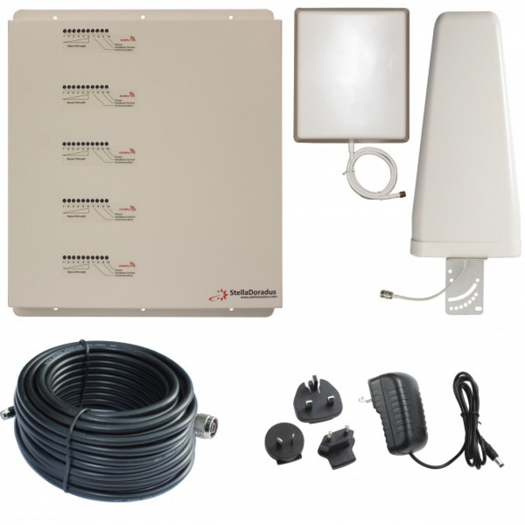Signal Repeater Kit for Voice/SMS, LTE and 3G Data – RP-LGDWH (800MHz / 900MHz / 1800MHz / 2100MHz / 2600MHz)